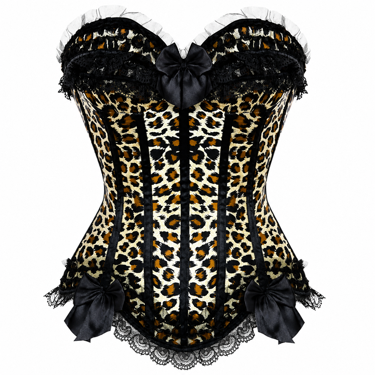 Bettie Bombshell leopard print corset by KDDH