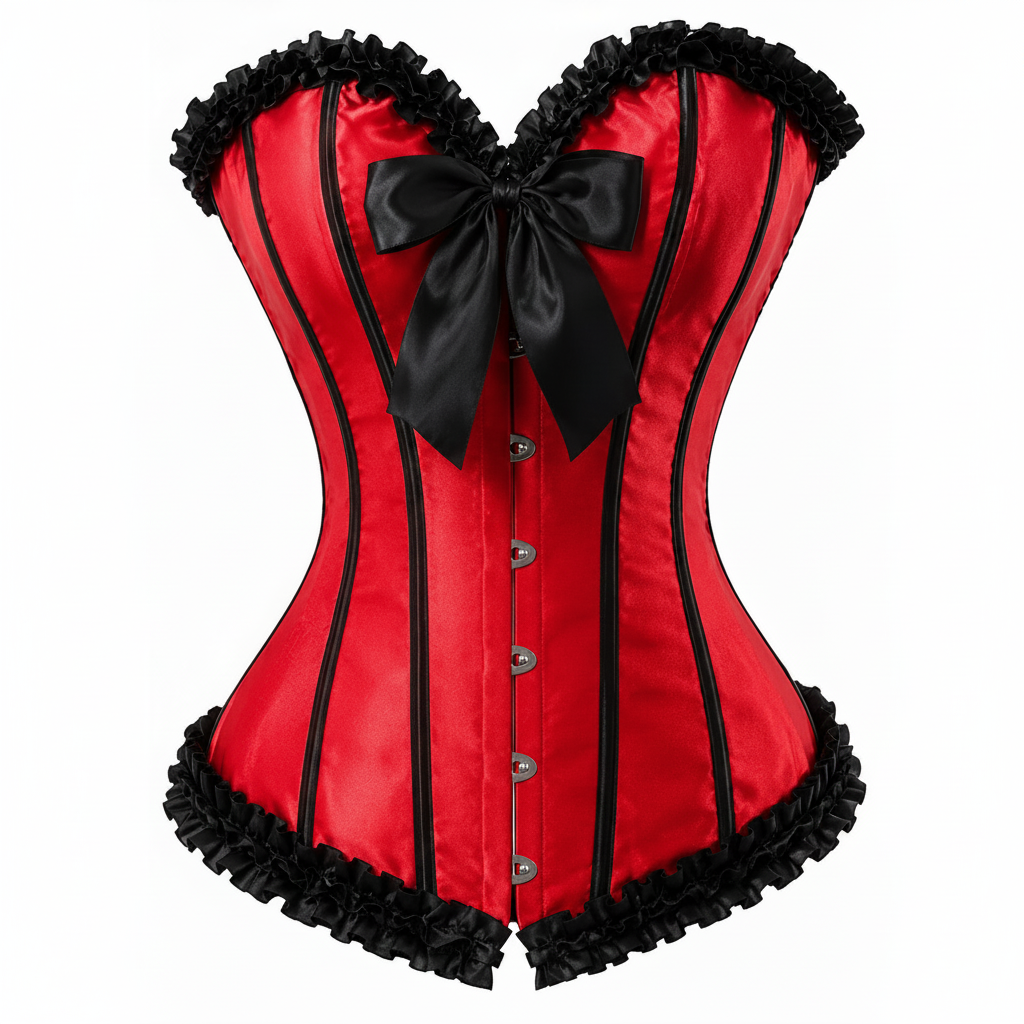 Scarlet Shadow red satin corset by KDDH
