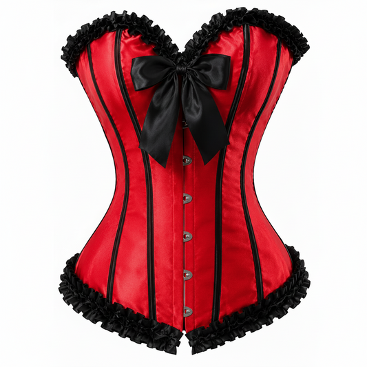 Scarlet Shadow red satin corset by KDDH